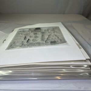 HUGE Holiday STAMP LOT 19 Pages In Binder Brand Mixed Unmounted Rubber Stamps